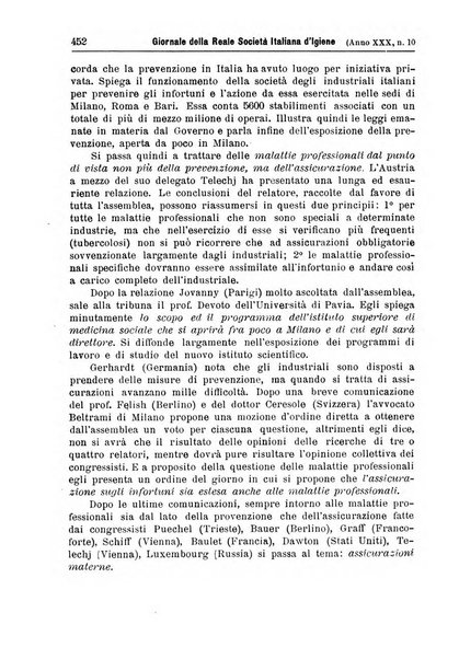 Giornale della Società italiana d'igiene