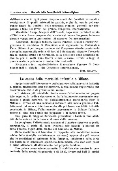 Giornale della Società italiana d'igiene