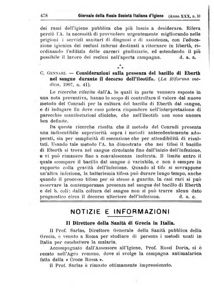 Giornale della Società italiana d'igiene