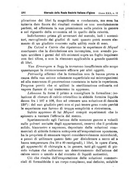 Giornale della Società italiana d'igiene