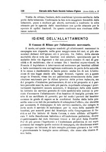 Giornale della Società italiana d'igiene