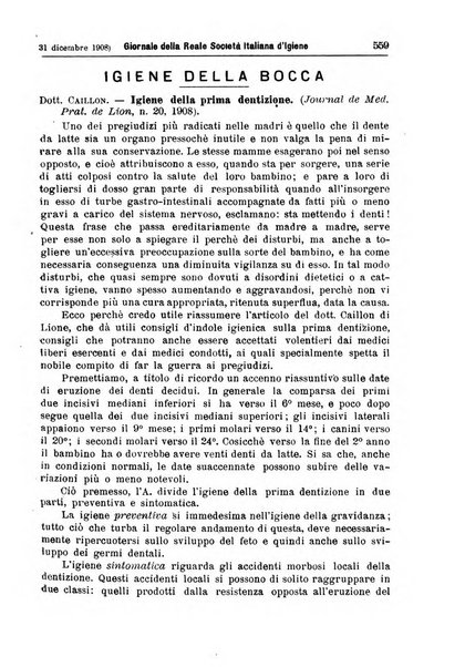 Giornale della Società italiana d'igiene