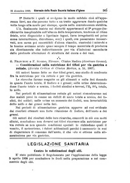 Giornale della Società italiana d'igiene