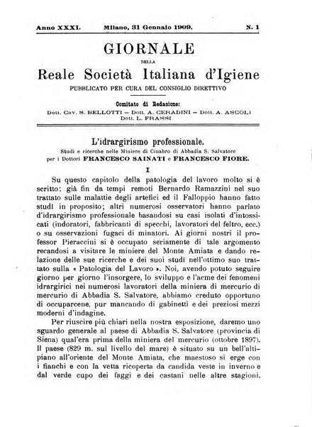 Giornale della Società italiana d'igiene