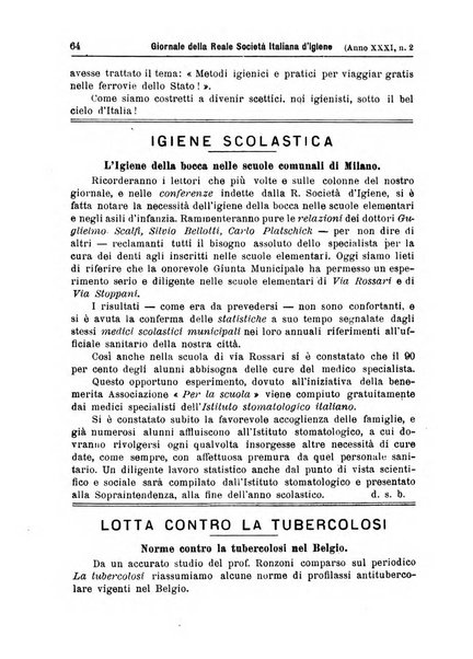 Giornale della Società italiana d'igiene