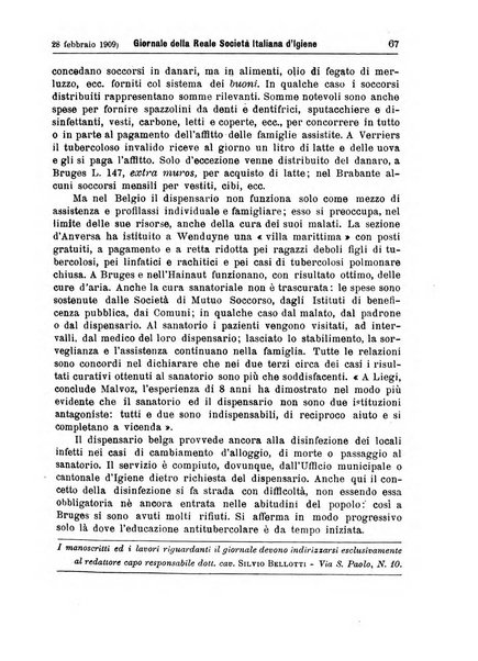 Giornale della Società italiana d'igiene