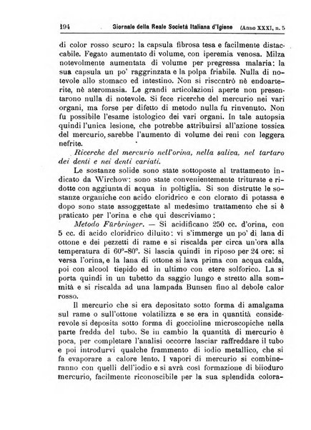 Giornale della Società italiana d'igiene