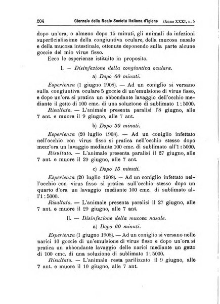 Giornale della Società italiana d'igiene