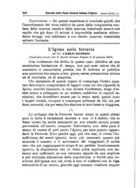 Giornale della Società italiana d'igiene