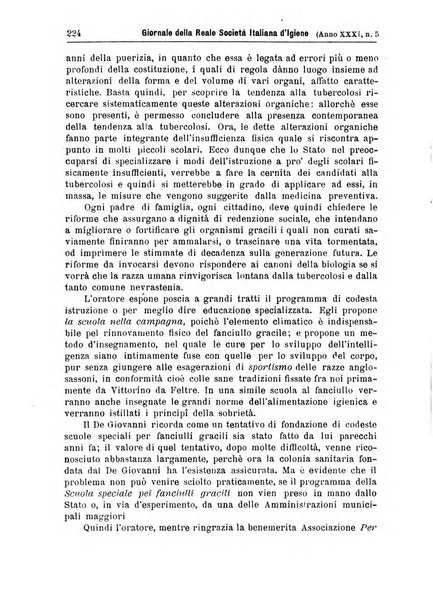 Giornale della Società italiana d'igiene