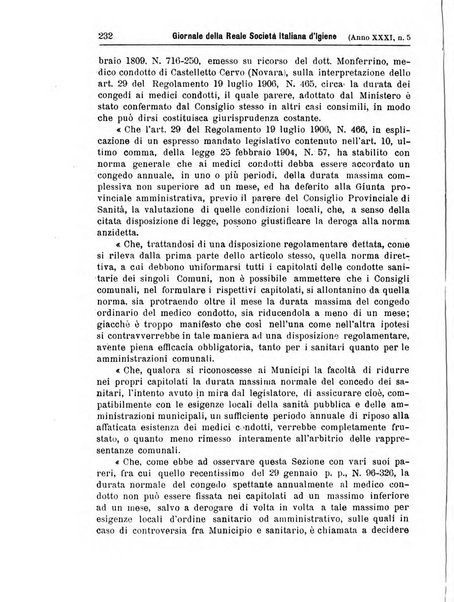 Giornale della Società italiana d'igiene