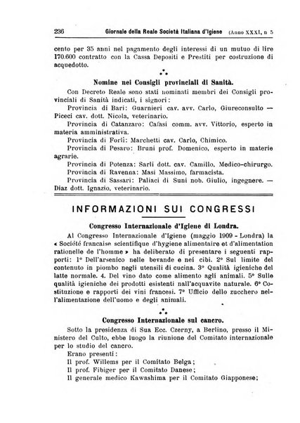 Giornale della Società italiana d'igiene