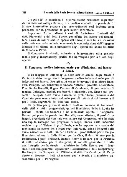 Giornale della Società italiana d'igiene