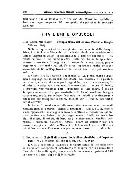 Giornale della Società italiana d'igiene