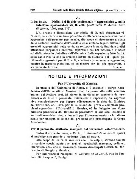 Giornale della Società italiana d'igiene