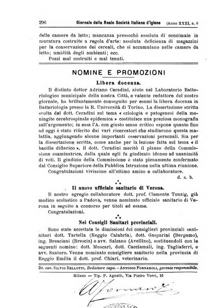 Giornale della Società italiana d'igiene