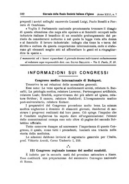 Giornale della Società italiana d'igiene