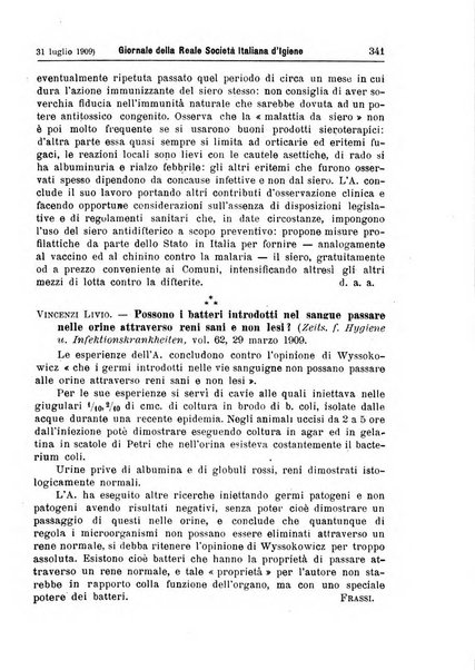 Giornale della Società italiana d'igiene