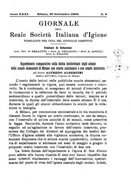 Giornale della Società italiana d'igiene