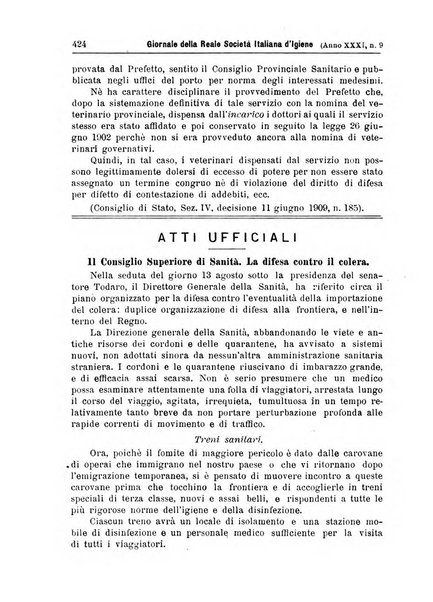 Giornale della Società italiana d'igiene