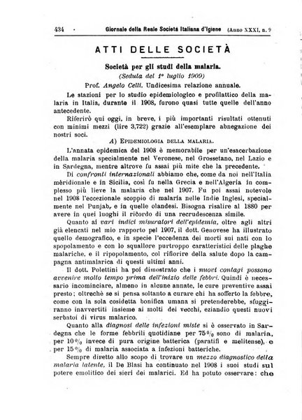 Giornale della Società italiana d'igiene