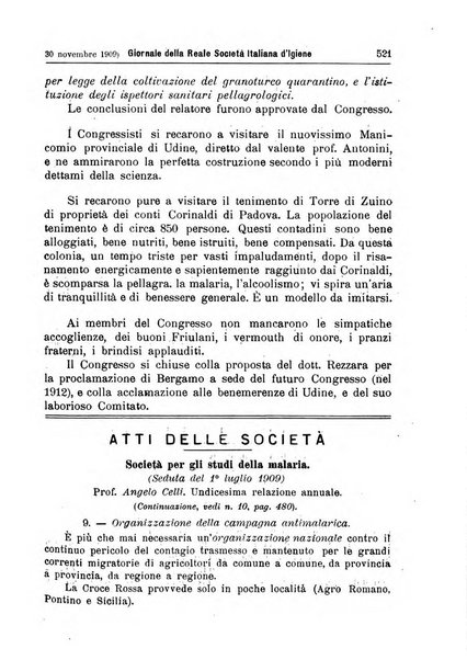 Giornale della Società italiana d'igiene