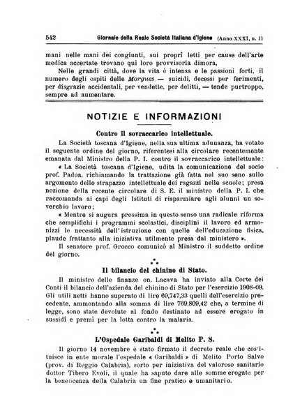 Giornale della Società italiana d'igiene