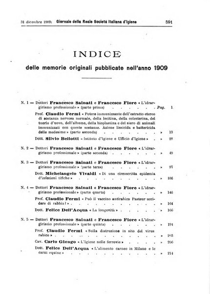 Giornale della Società italiana d'igiene