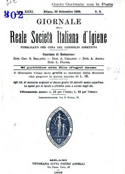 Giornale della Società italiana d'igiene