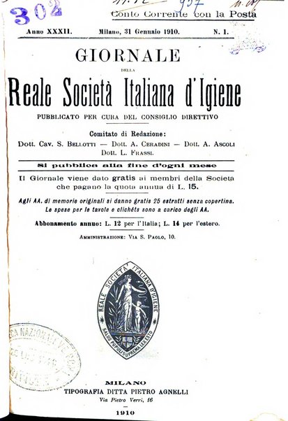 Giornale della Società italiana d'igiene