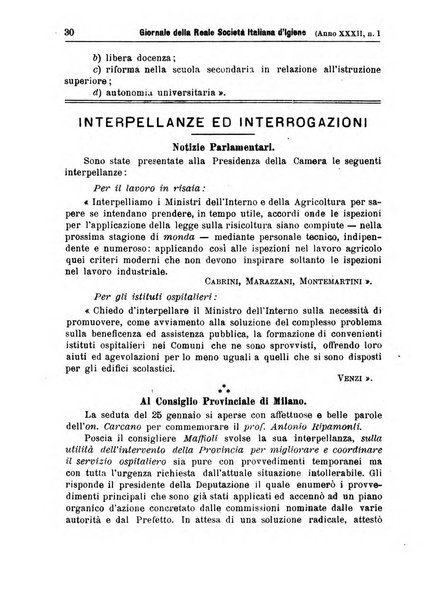 Giornale della Società italiana d'igiene