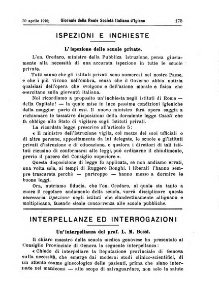 Giornale della Società italiana d'igiene