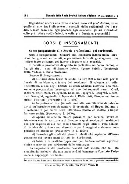 Giornale della Società italiana d'igiene