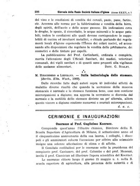 Giornale della Società italiana d'igiene