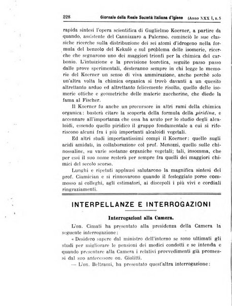 Giornale della Società italiana d'igiene