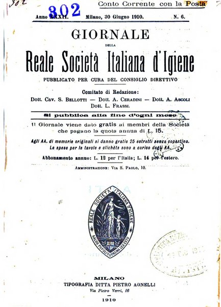 Giornale della Società italiana d'igiene