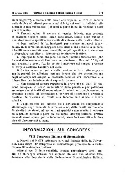 Giornale della Società italiana d'igiene