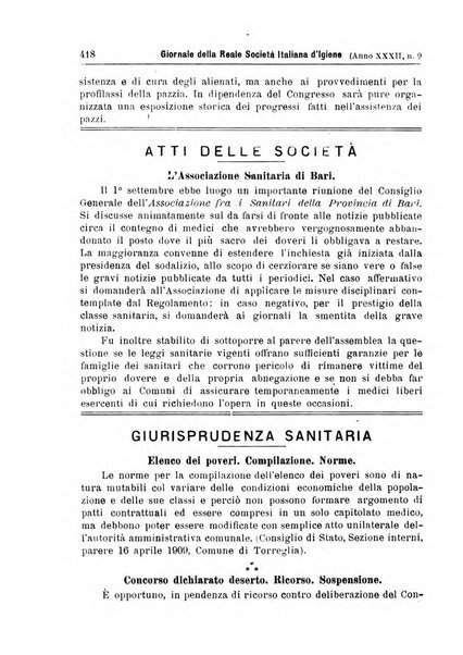 Giornale della Società italiana d'igiene