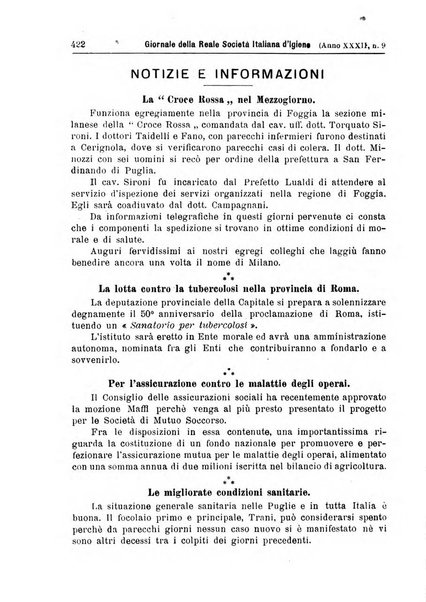 Giornale della Società italiana d'igiene