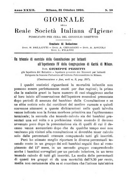 Giornale della Società italiana d'igiene