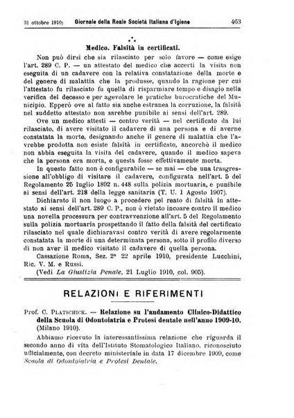 Giornale della Società italiana d'igiene