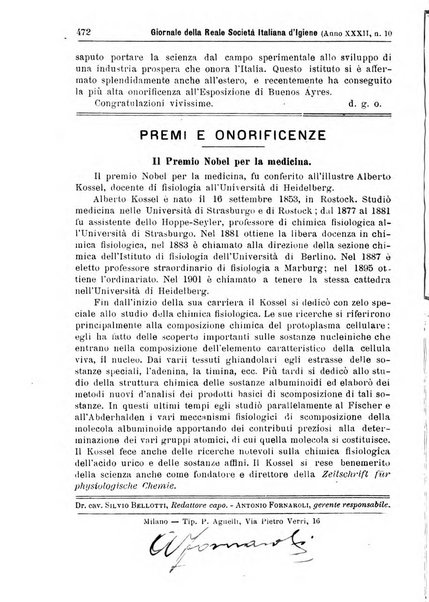 Giornale della Società italiana d'igiene