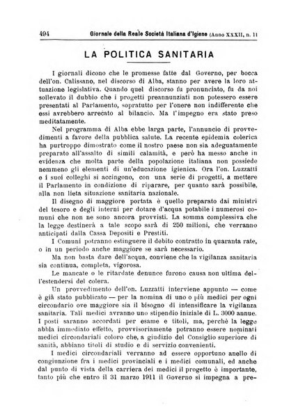 Giornale della Società italiana d'igiene