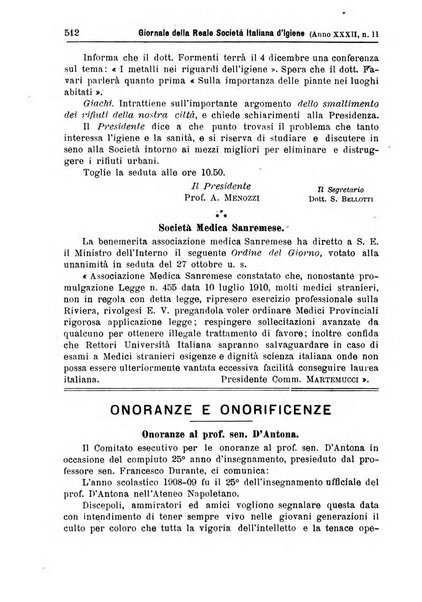 Giornale della Società italiana d'igiene