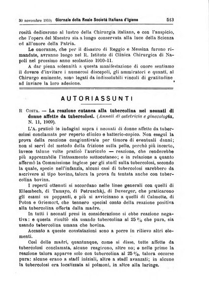 Giornale della Società italiana d'igiene