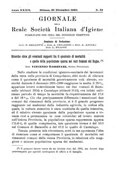 Giornale della Società italiana d'igiene