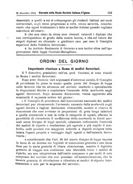 Giornale della Società italiana d'igiene