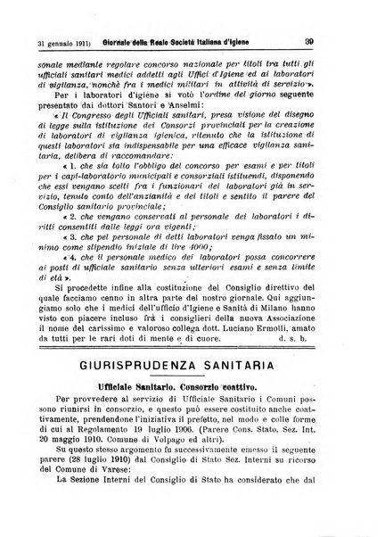 Giornale della Società italiana d'igiene