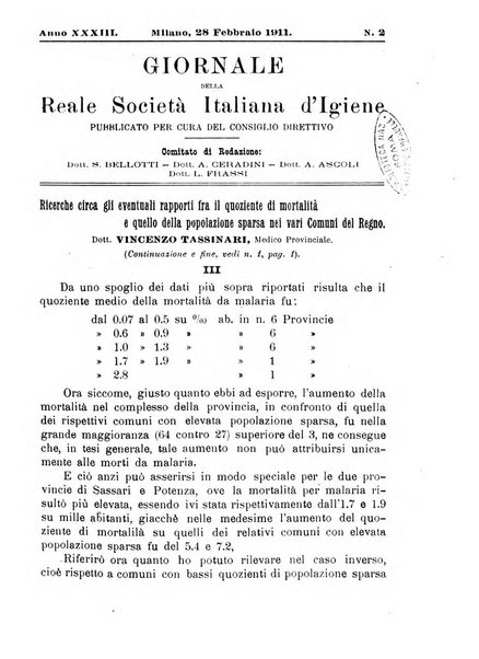 Giornale della Società italiana d'igiene