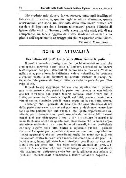 Giornale della Società italiana d'igiene